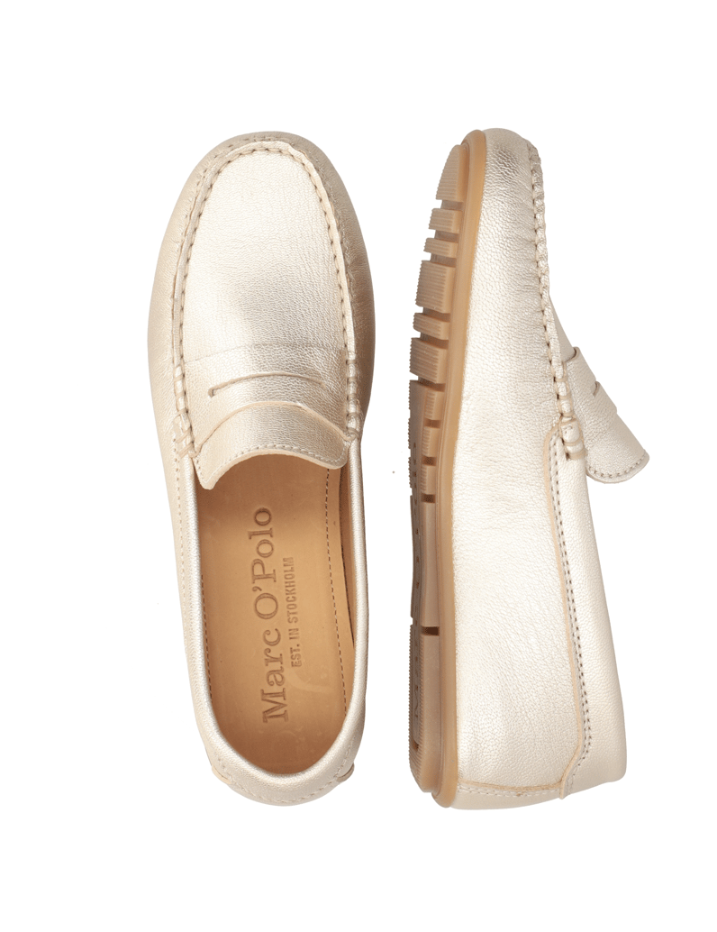 Marc-O´Polo-hladká-kůže-klasické-nazouvací-boty-zlatá