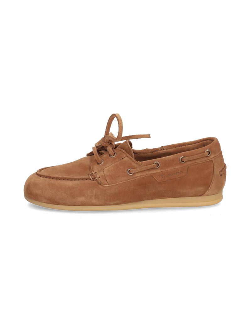 TAMARIS-Veloursleder-Slipper-cognac
