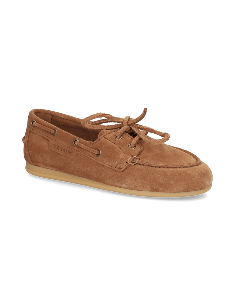 TAMARIS-Veloursleder-Slipper-cognac