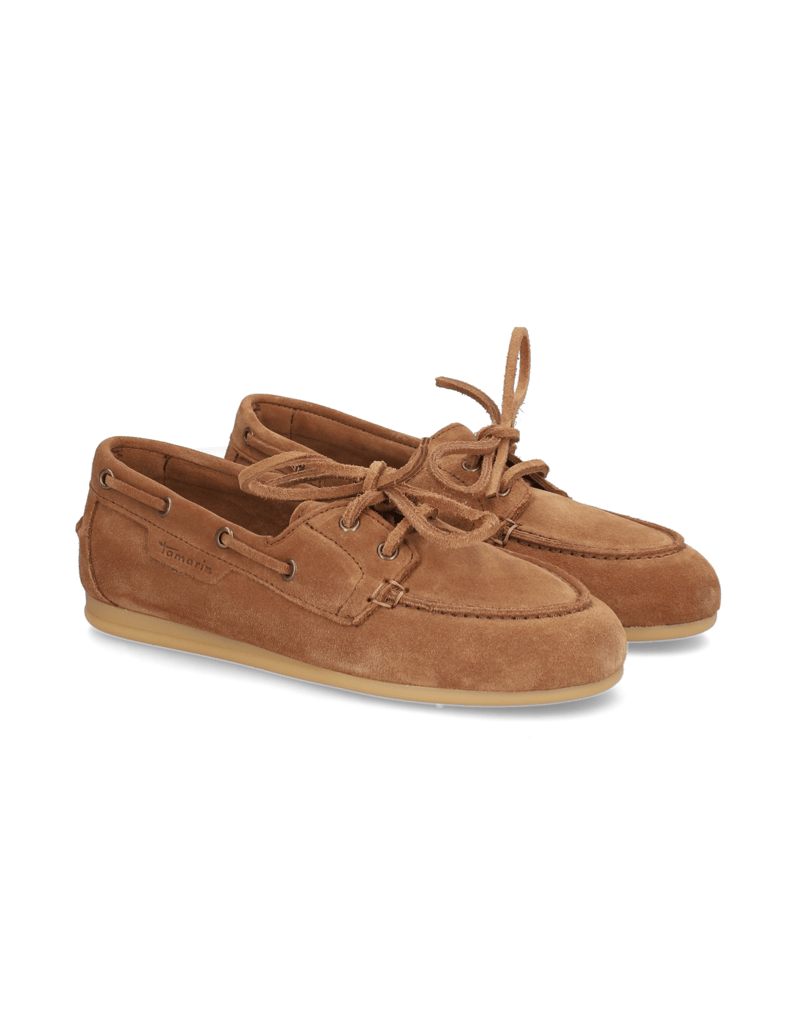 TAMARIS-Veloursleder-Slipper-cognac