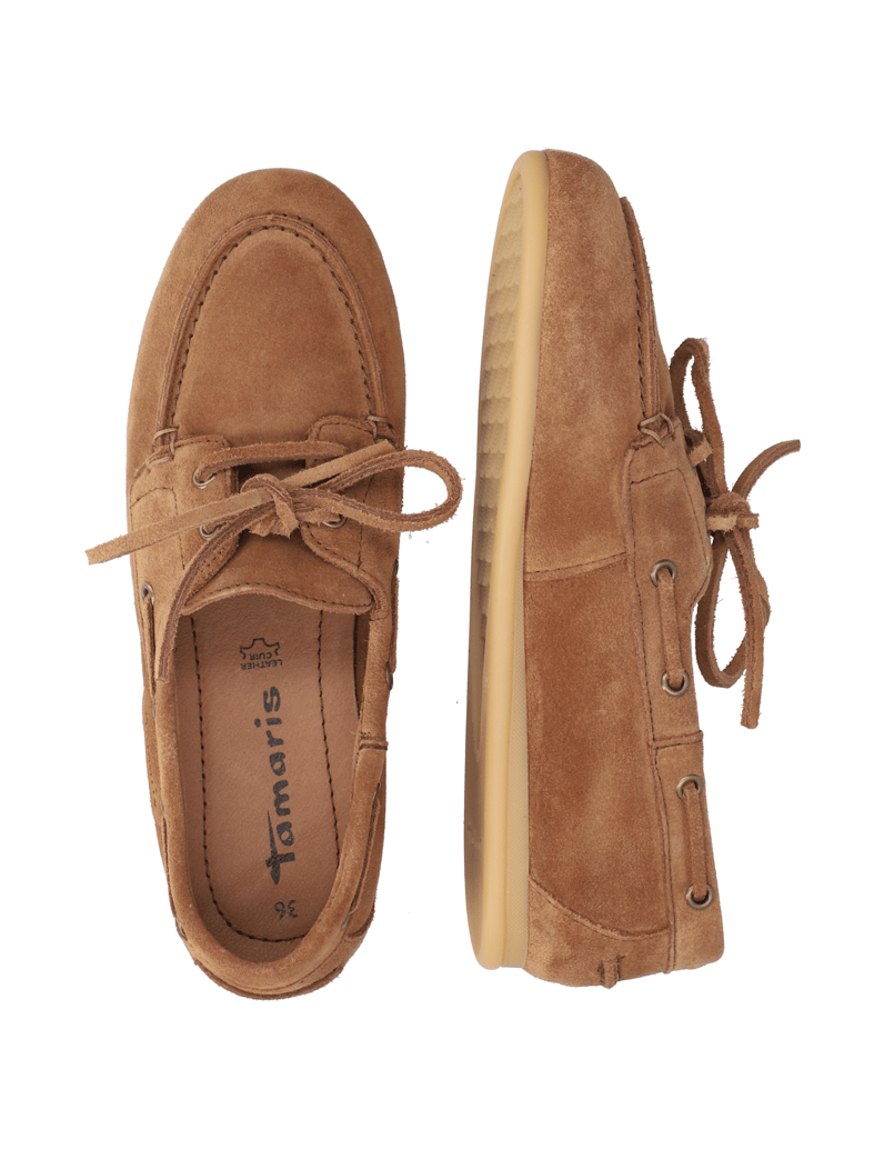 TAMARIS-Veloursleder-Slipper-cognac