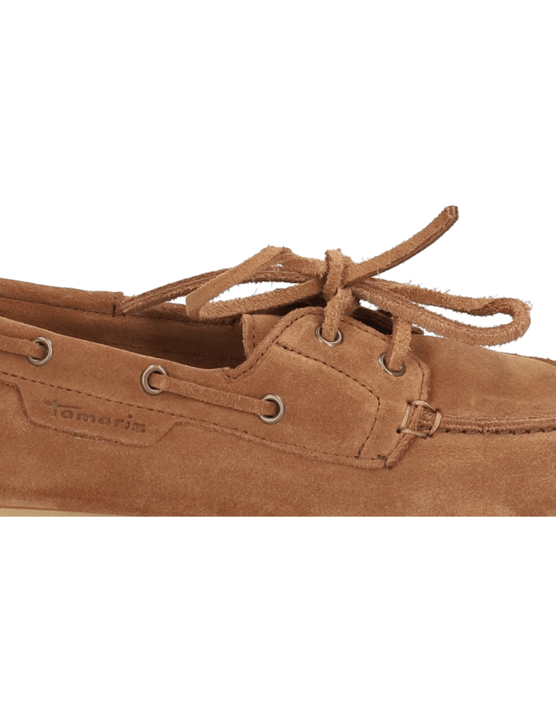 TAMARIS-Veloursleder-Slipper-cognac