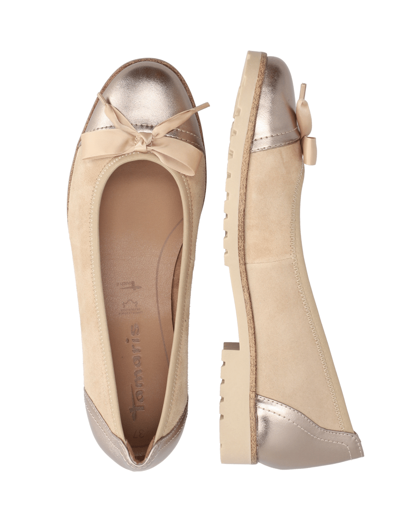 TAMARIS-velur-baleríny-béžová