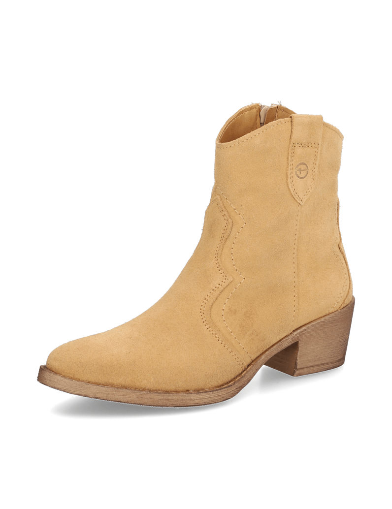 TAMARIS-Veloursleder-Stiefelette-cognac