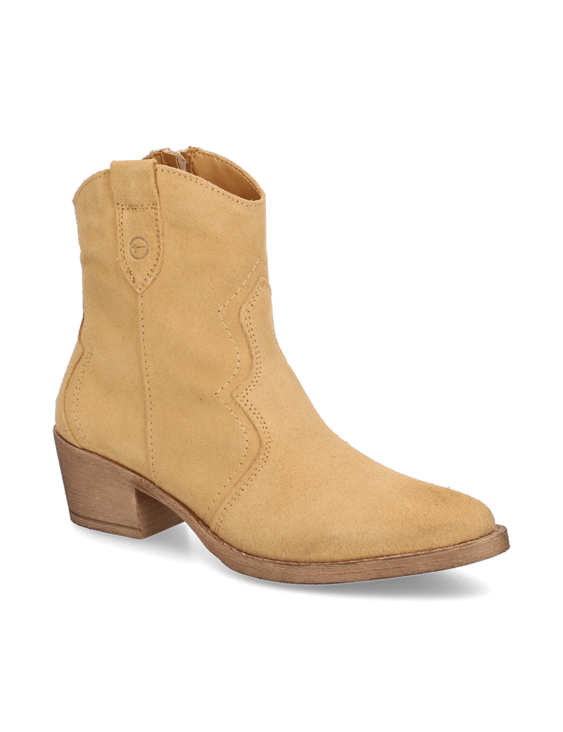 TAMARIS-Veloursleder-Stiefelette-cognac