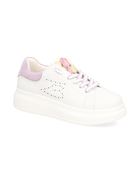 

Glattleder Sneaker, Biela