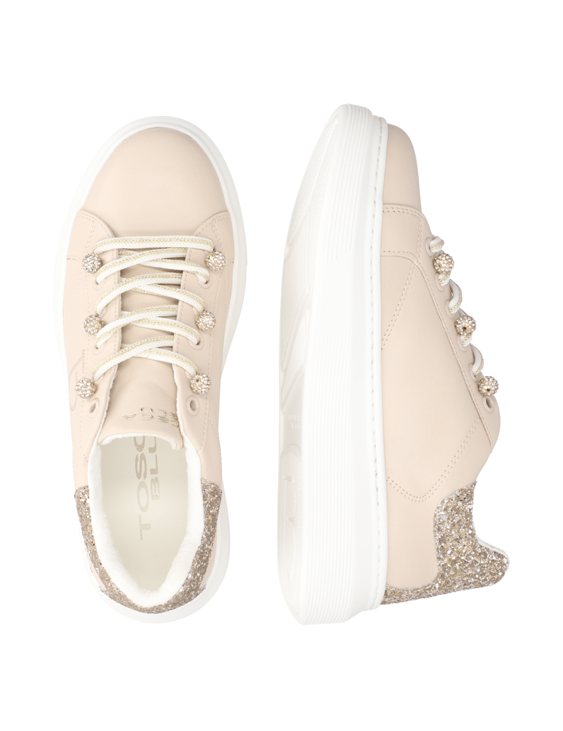 Tosca-Blu-Glattleder-Sneaker-beige