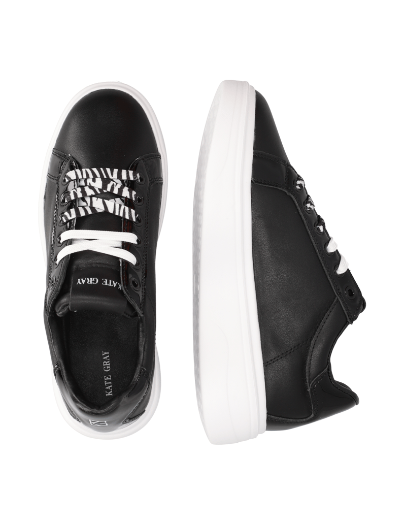 Kate-Gray-Glattleder-Sneaker-schwarz