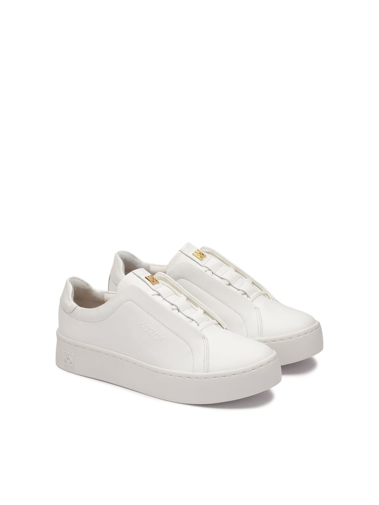 Kazar-White-sneakers-with-covered-lace-handles-biela