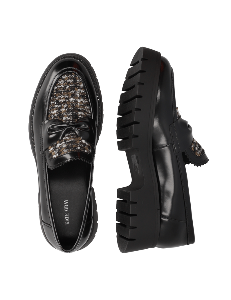 Kate-Gray-Glattleder-Slipper-schwarz