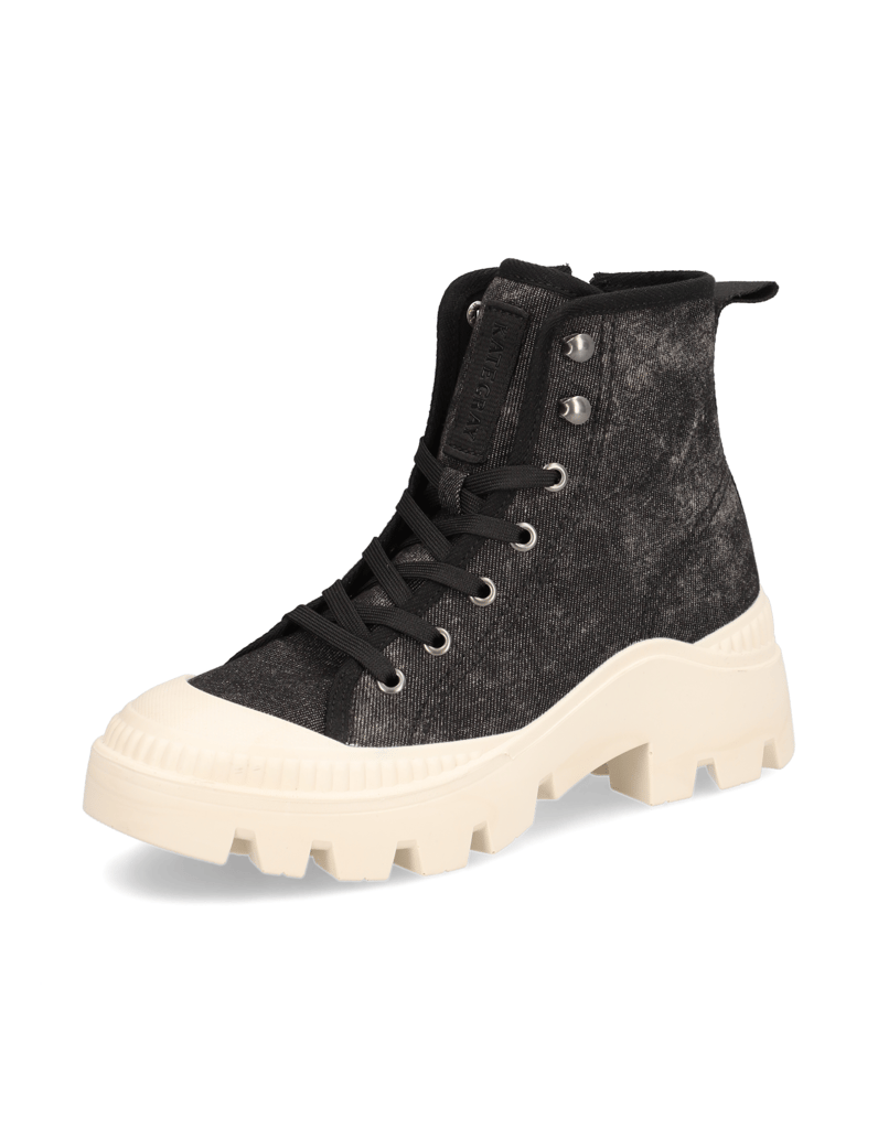 Kate-Gray-textil-šněrovací-kotníčkové-boty-černá