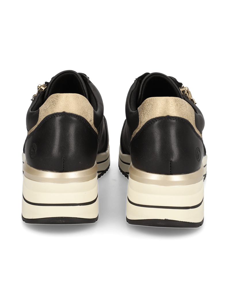Remonte-Lederkombination-Sneaker-schwarz