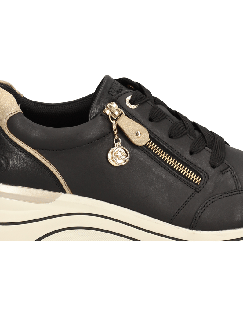 Remonte-Lederkombination-Sneaker-schwarz