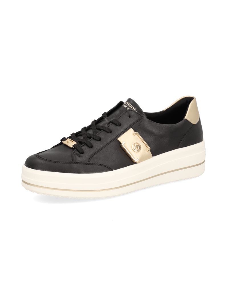 Remonte-Glattleder-Sneaker-schwarz