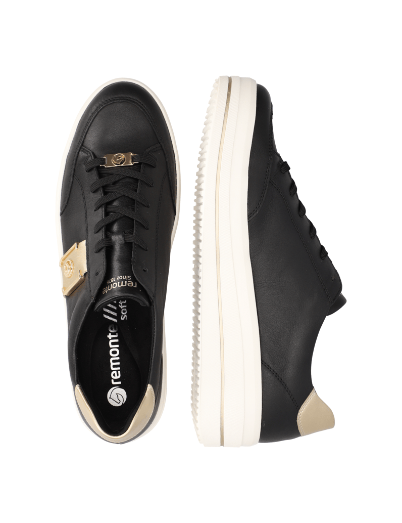 Remonte-Glattleder-Sneaker-schwarz