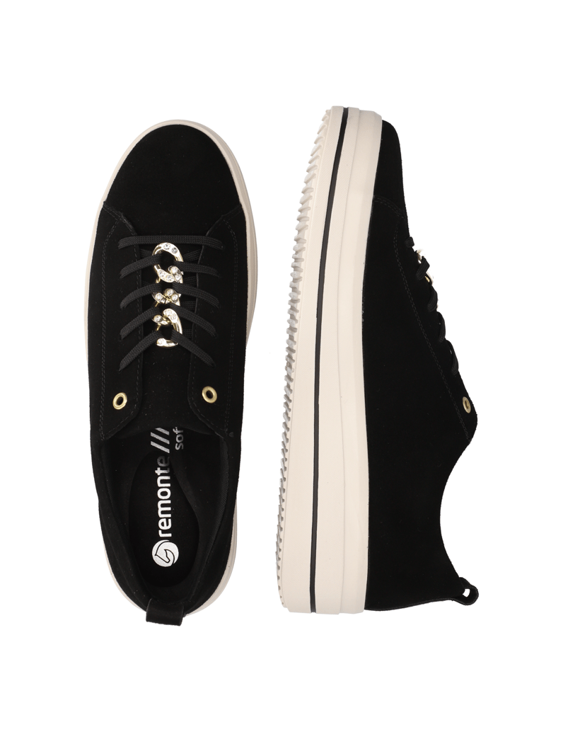 Remonte-Veloursleder-Sneaker-schwarz