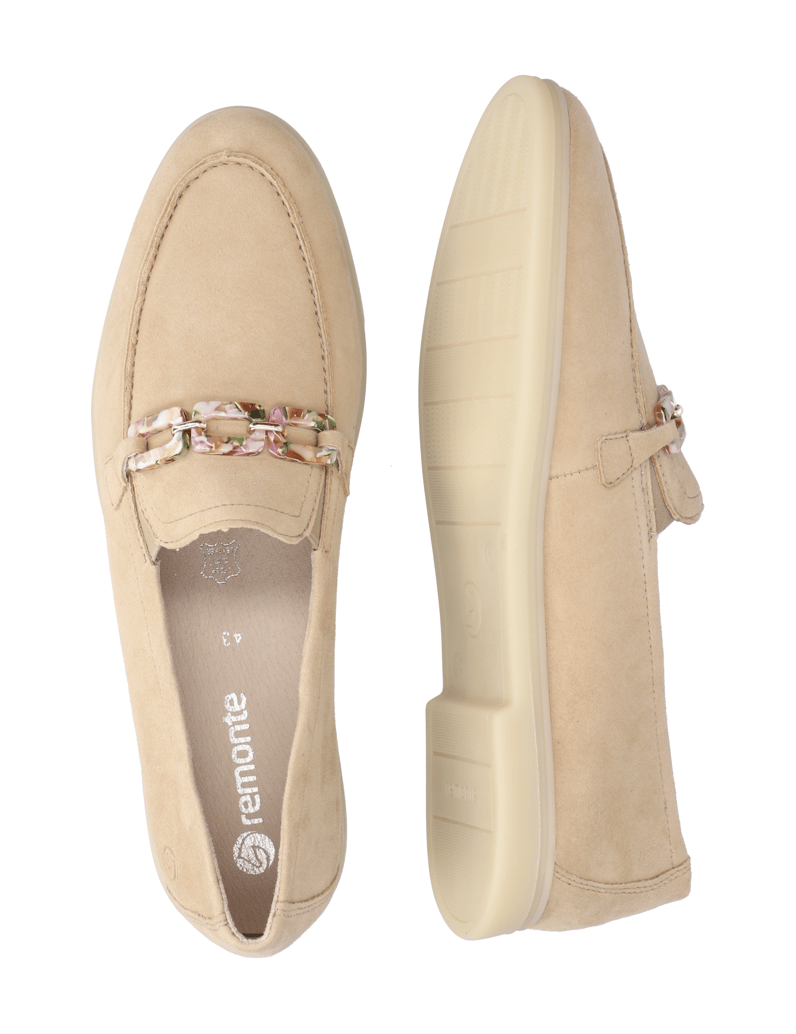 Remonte-velúr-klasická-nazúvacia-obuv-béžová