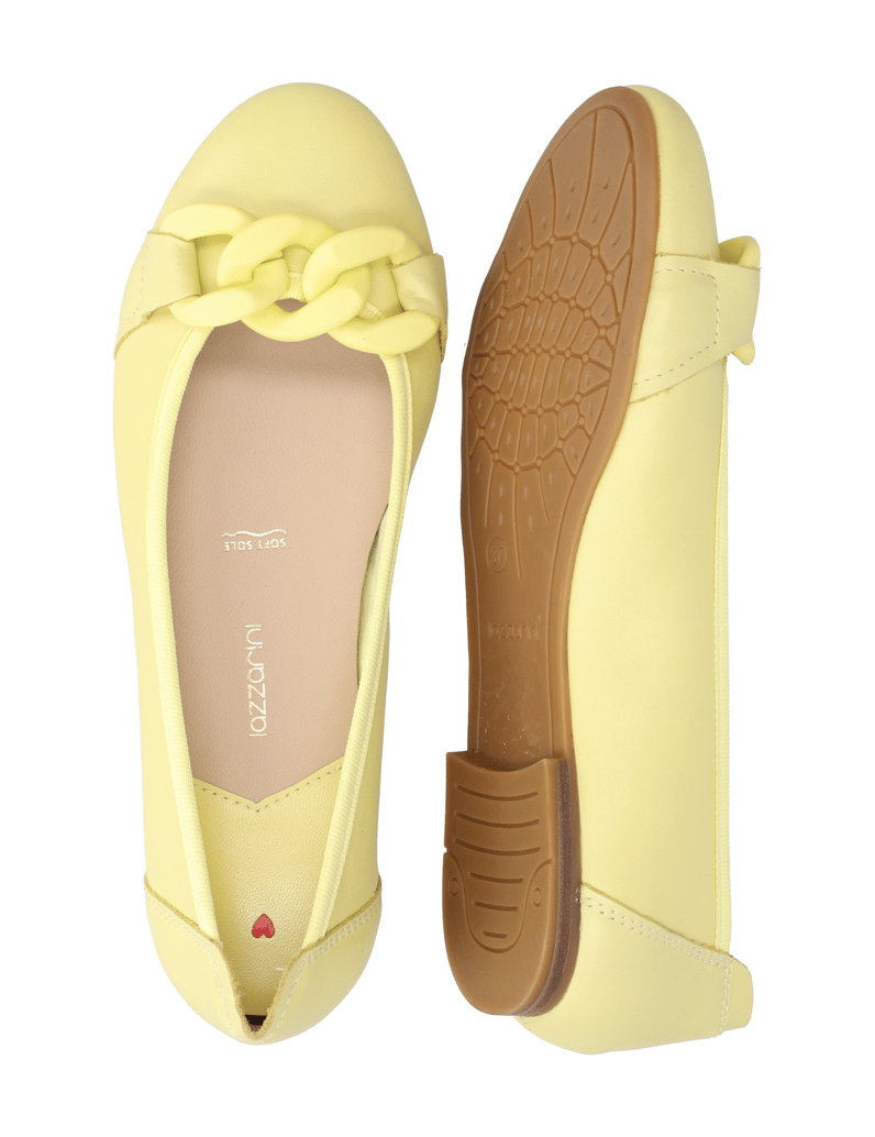 Lazzarini-hladká-koža-baleríny-žltá