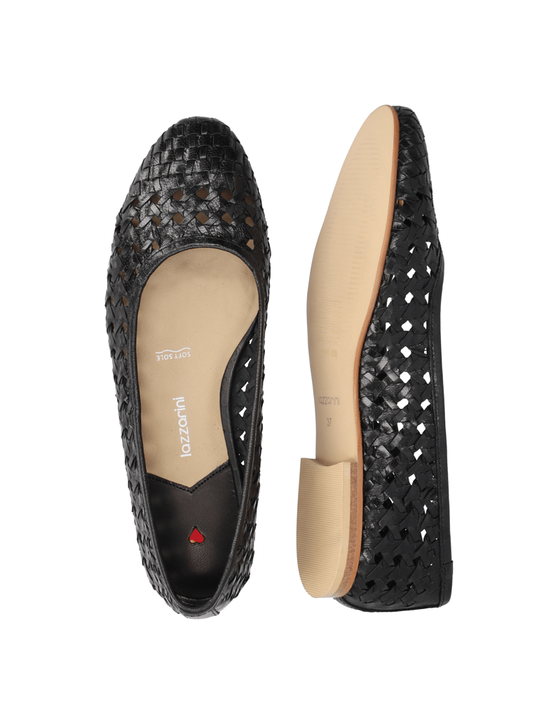 Lazzarini-Glattleder-Ballerina-schwarz