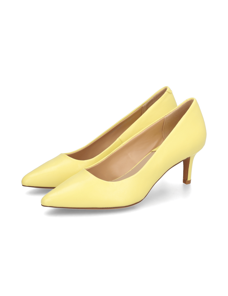 Lazzarini-hladká-koža-Klasické-lodičky-žltá