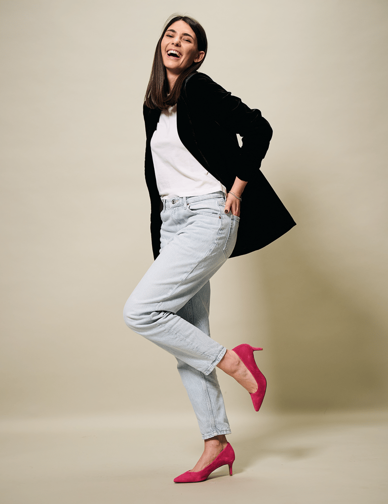 Lazzarini-velúr-Klasické-lodičky-ružová