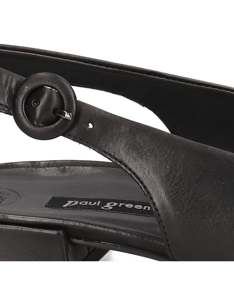 PAUL-GREEN-gladko-usnje-zadaj-odprti-salonarji-črna