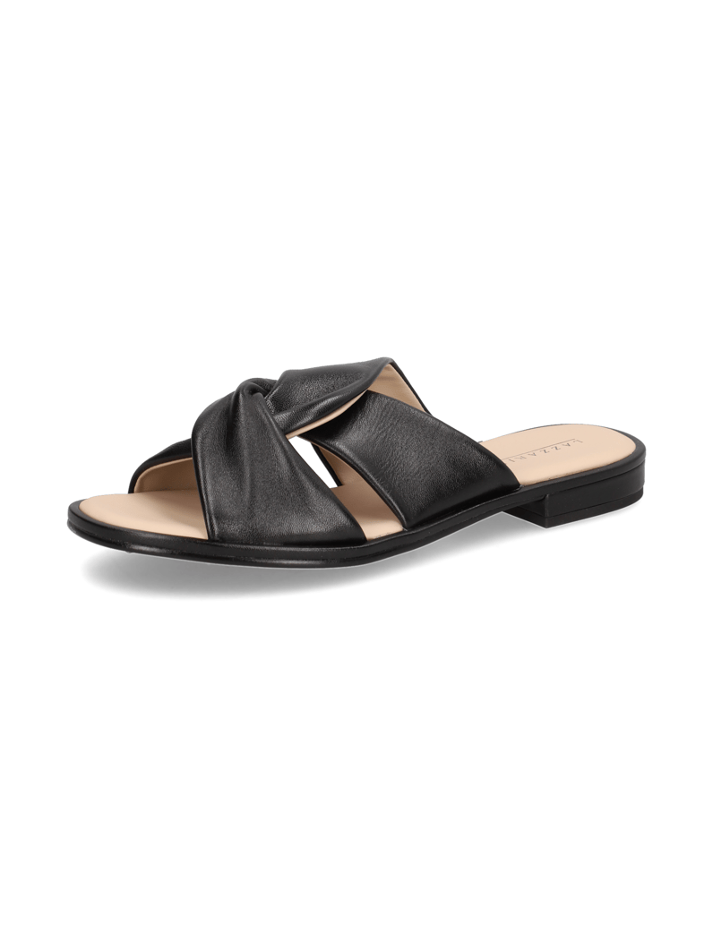 Lazzarini-Glattleder-Pantoffel-schwarz