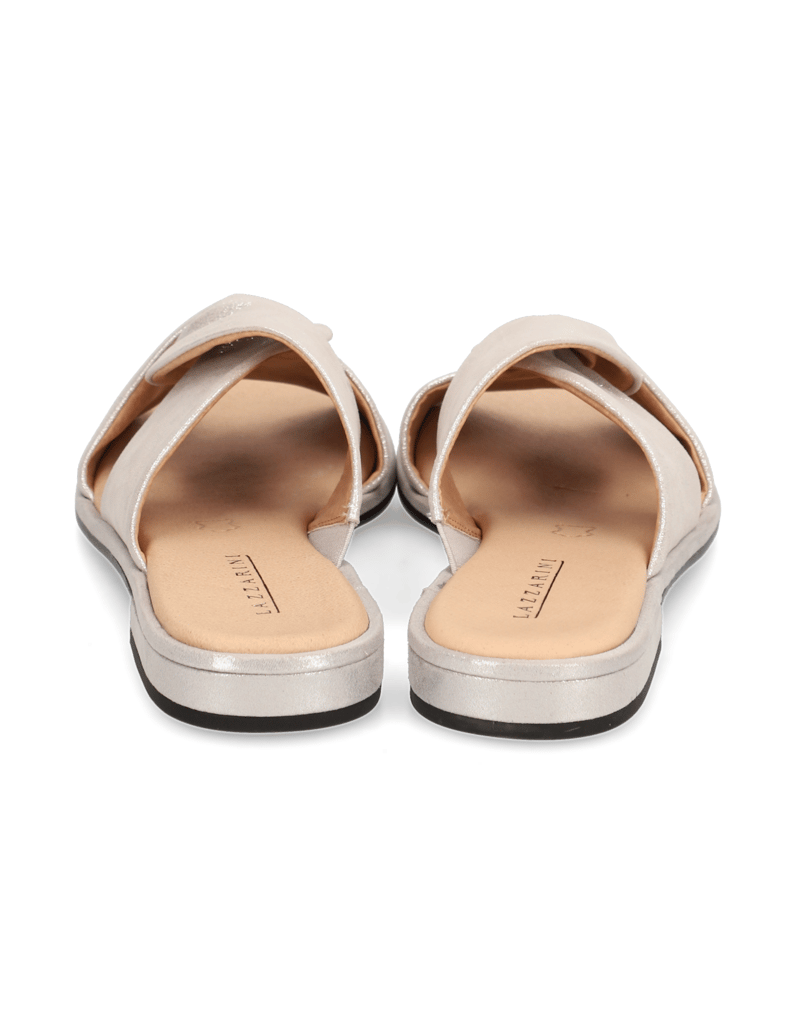 Lazzarini-Glattleder-Pantoffel-silber