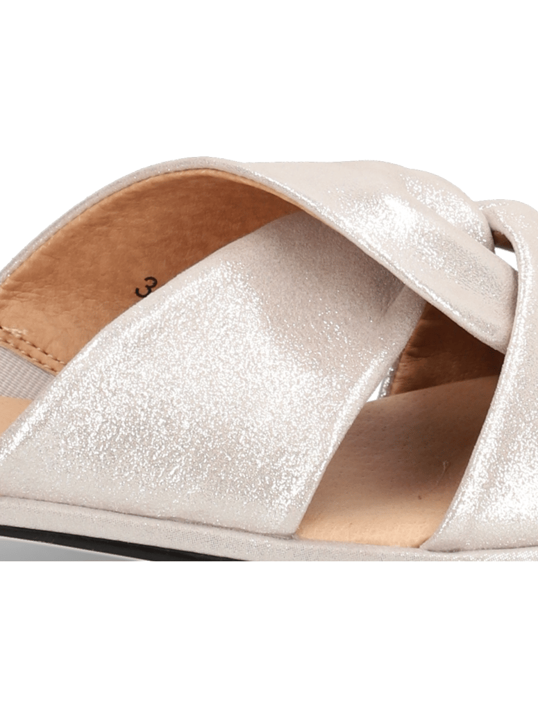 Lazzarini-Glattleder-Pantoffel-silber