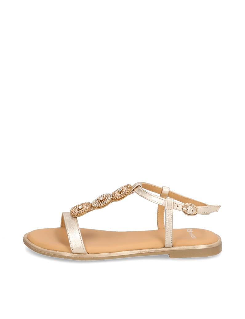 Minozzi-Glattleder-Sandale-gold