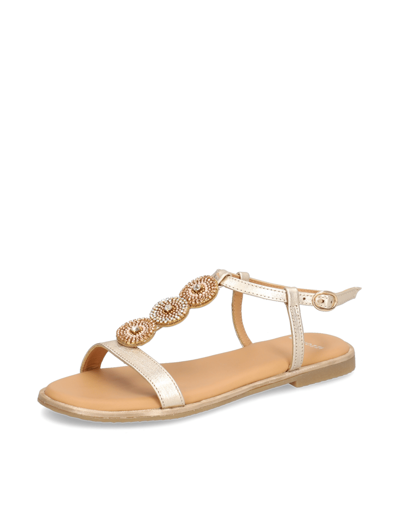 Minozzi-Glattleder-Sandale-gold