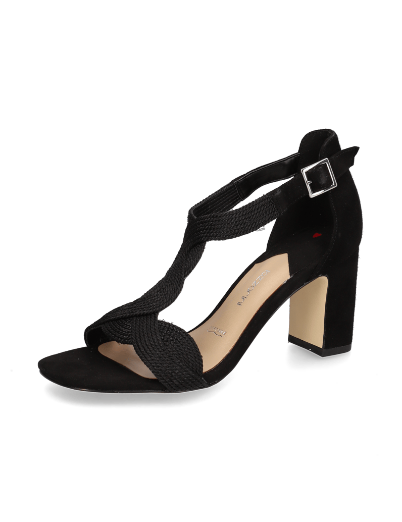 Lazzarini-Lederkombination-Sandale-schwarz