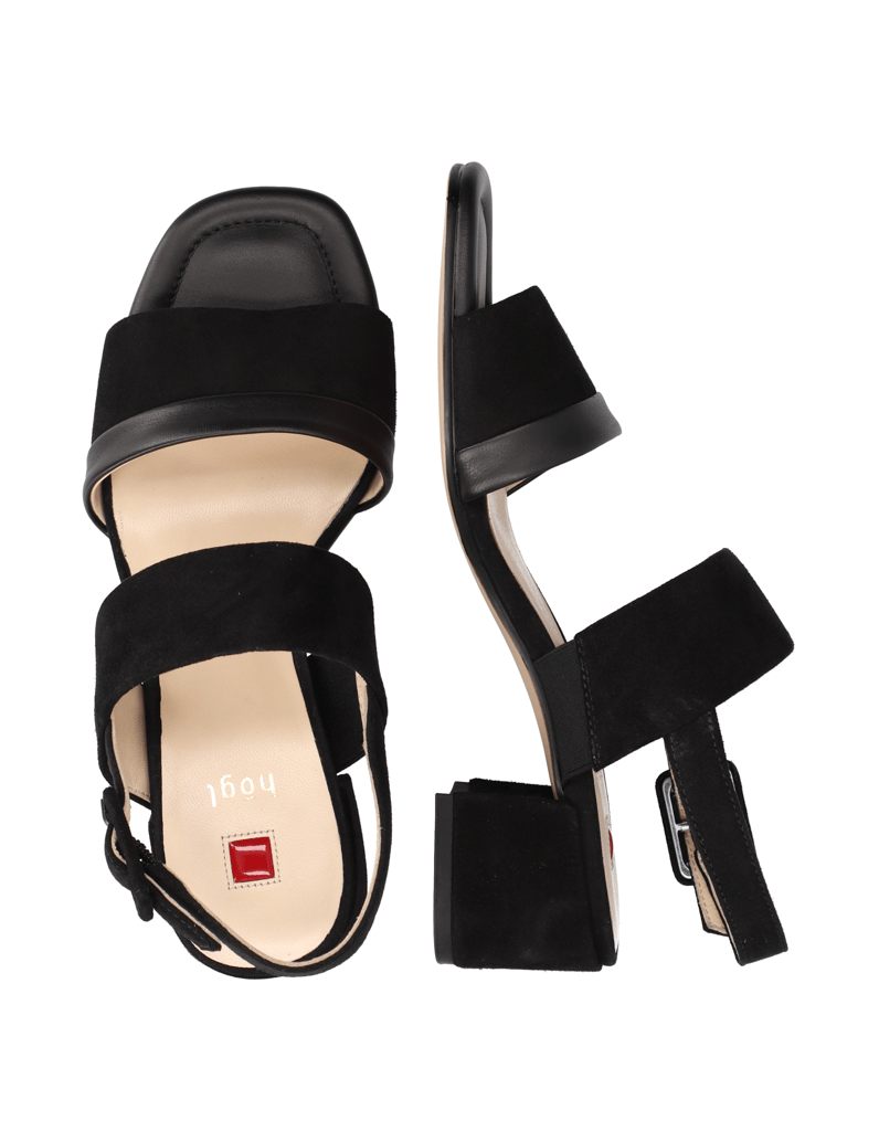 Högl-Veloursleder-Sandale-čierna