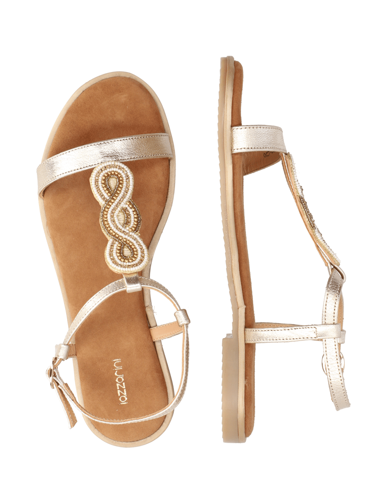 Lazzarini-Glattleder-Sandale-zlatá