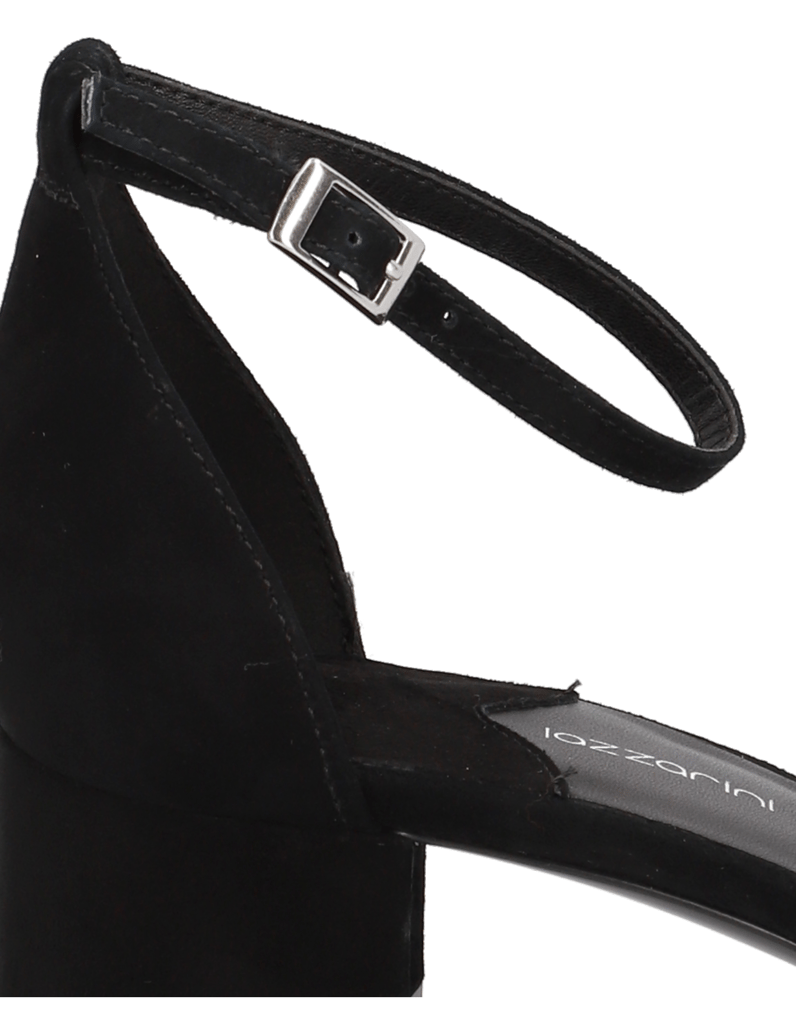 Lazzarini-velúr-Sandále-čierna