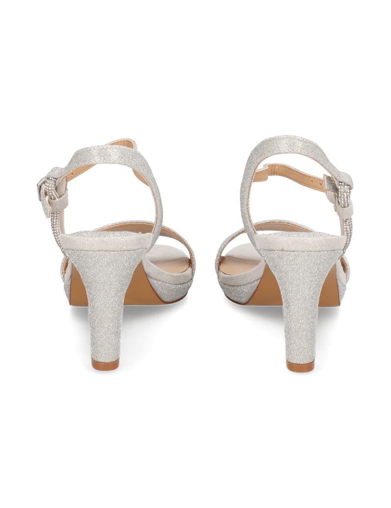 Lazzarini-textil-sandály-stříbrná