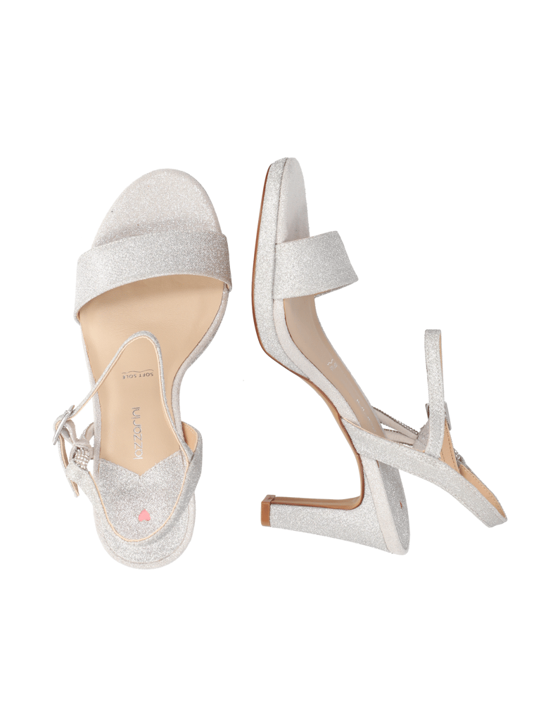 Lazzarini-textil-sandály-stříbrná