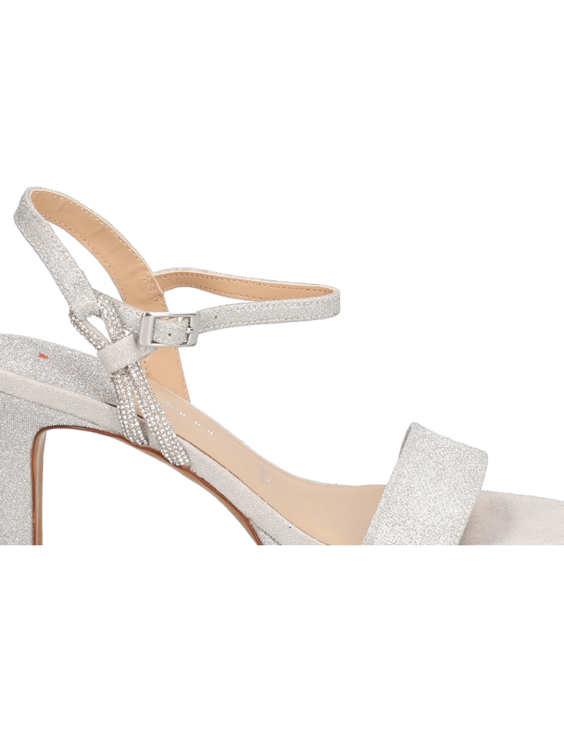 Lazzarini-textil-sandály-stříbrná