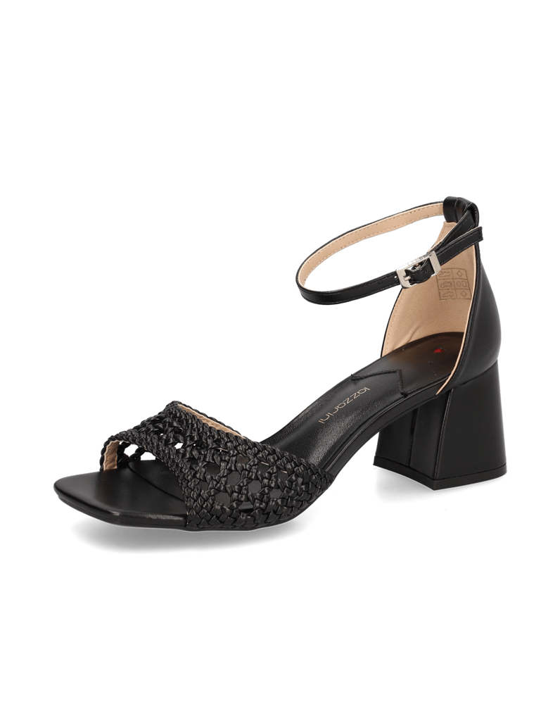 Lazzarini-hladká-koža-Sandále-čierna
