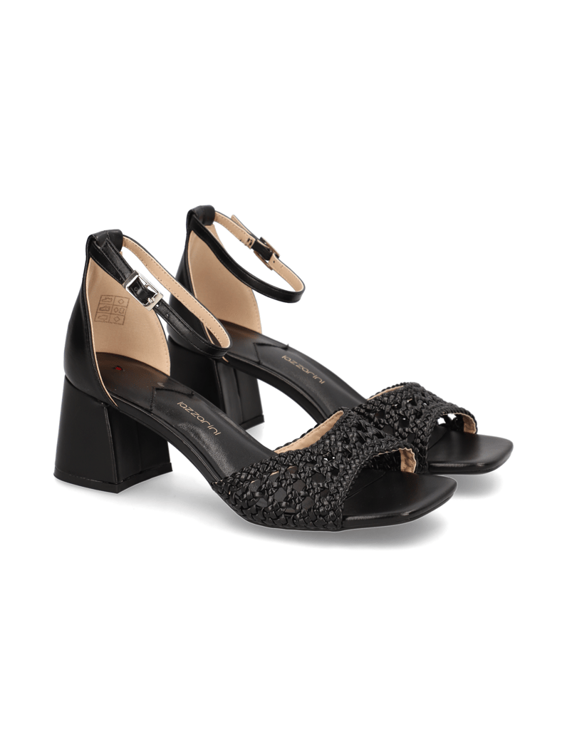 Lazzarini-hladká-koža-Sandále-čierna