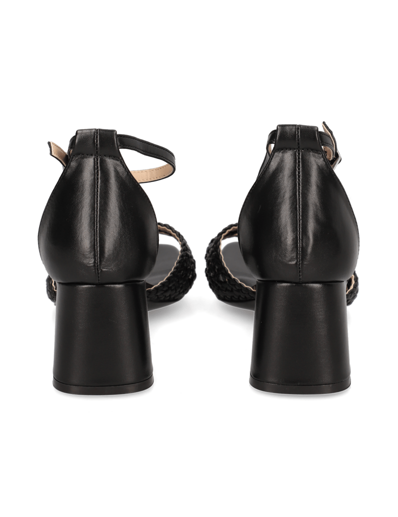 Lazzarini-hladká-koža-Sandále-čierna