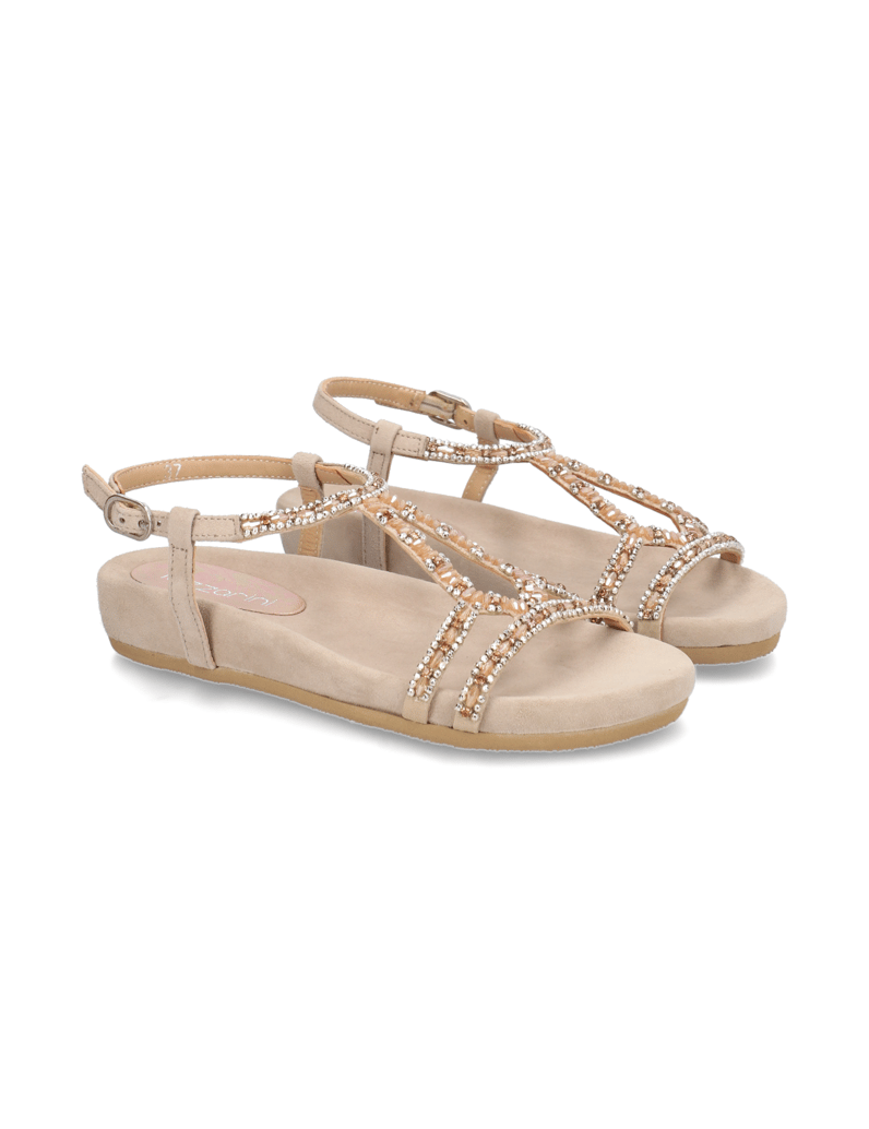 Lazzarini-Veloursleder-Sandale-beige