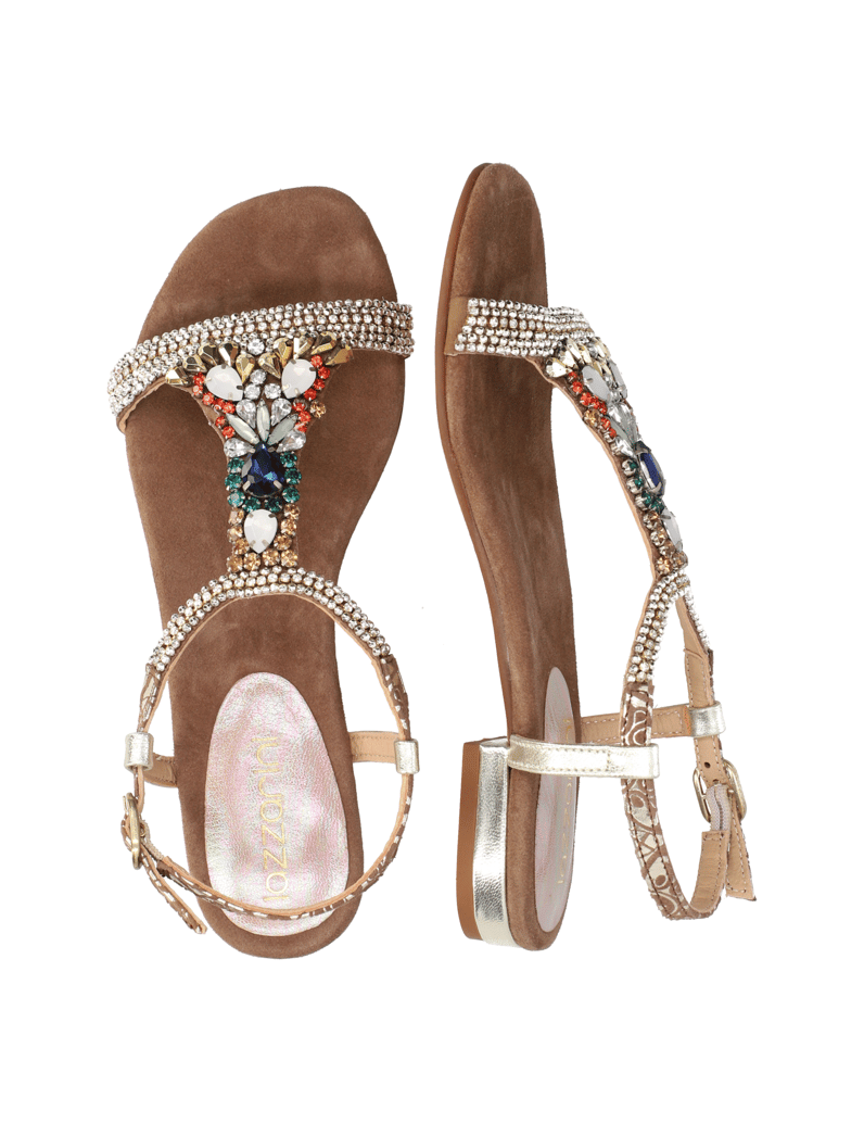 Lazzarini-semiš-usnje-sandali-večbarvno