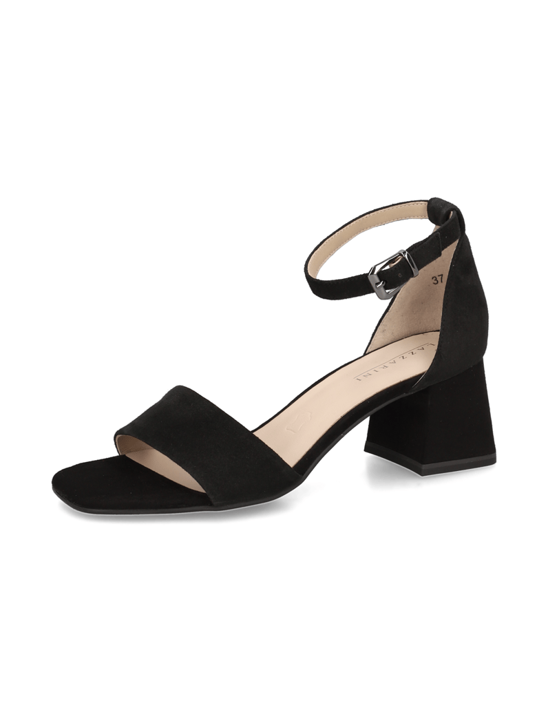 Lazzarini-semiš-usnje-sandali-črna