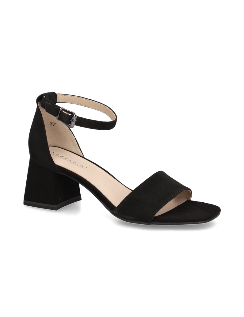 Lazzarini-semiš-usnje-sandali-črna