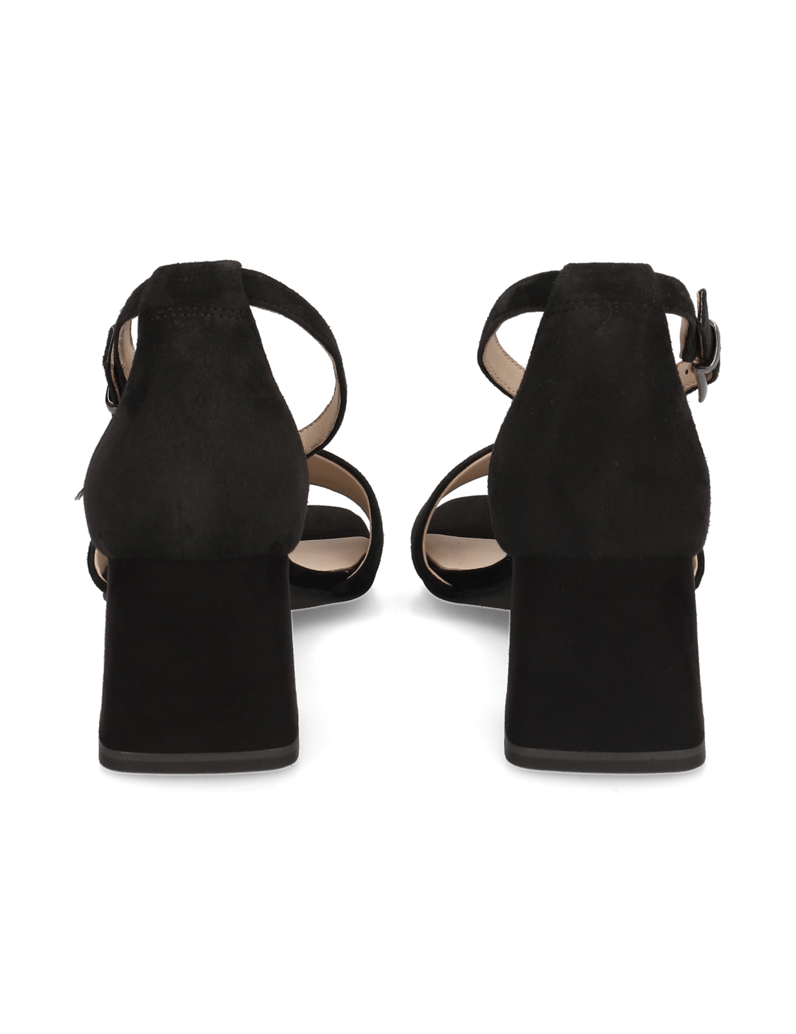 Lazzarini-semiš-usnje-sandali-črna