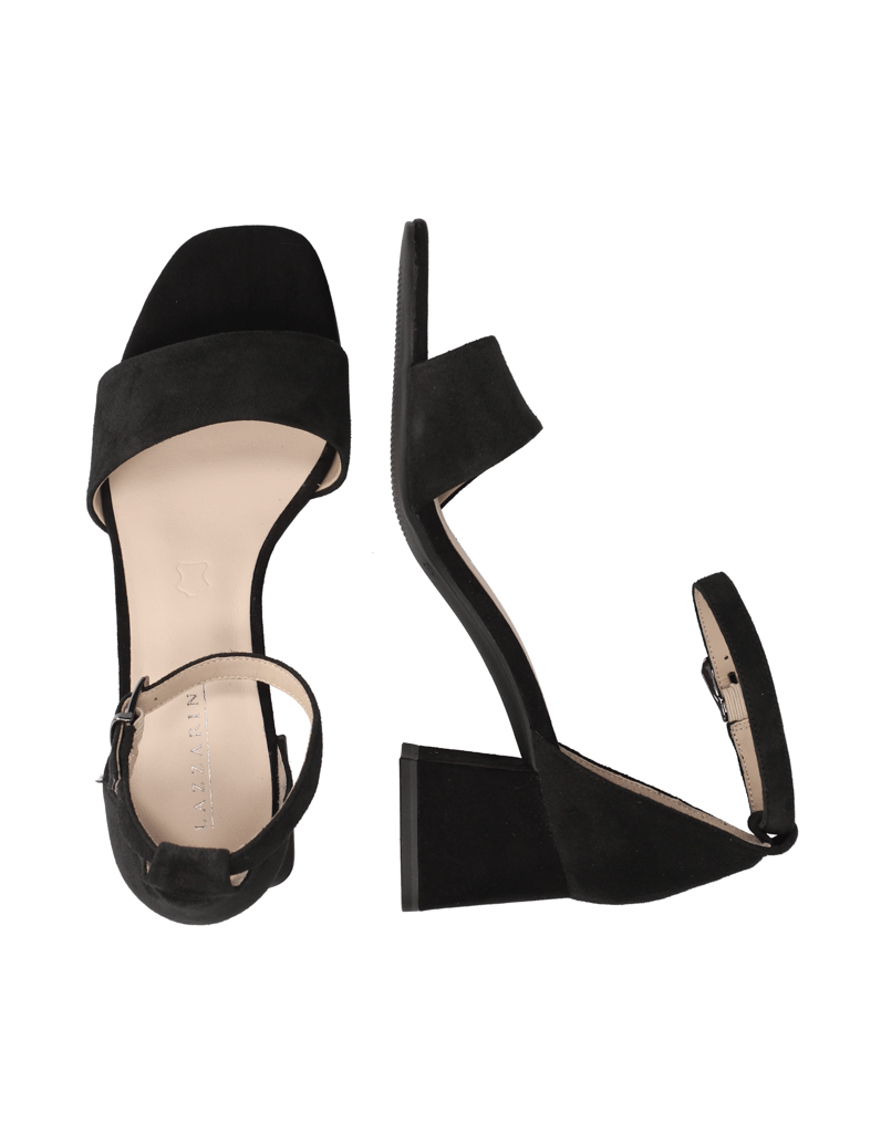 Lazzarini-semiš-usnje-sandali-črna