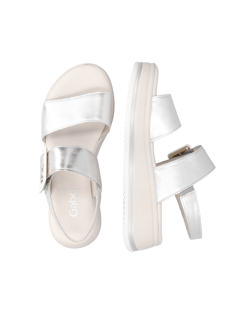 Gabor-Glattleder-Sandale-silber