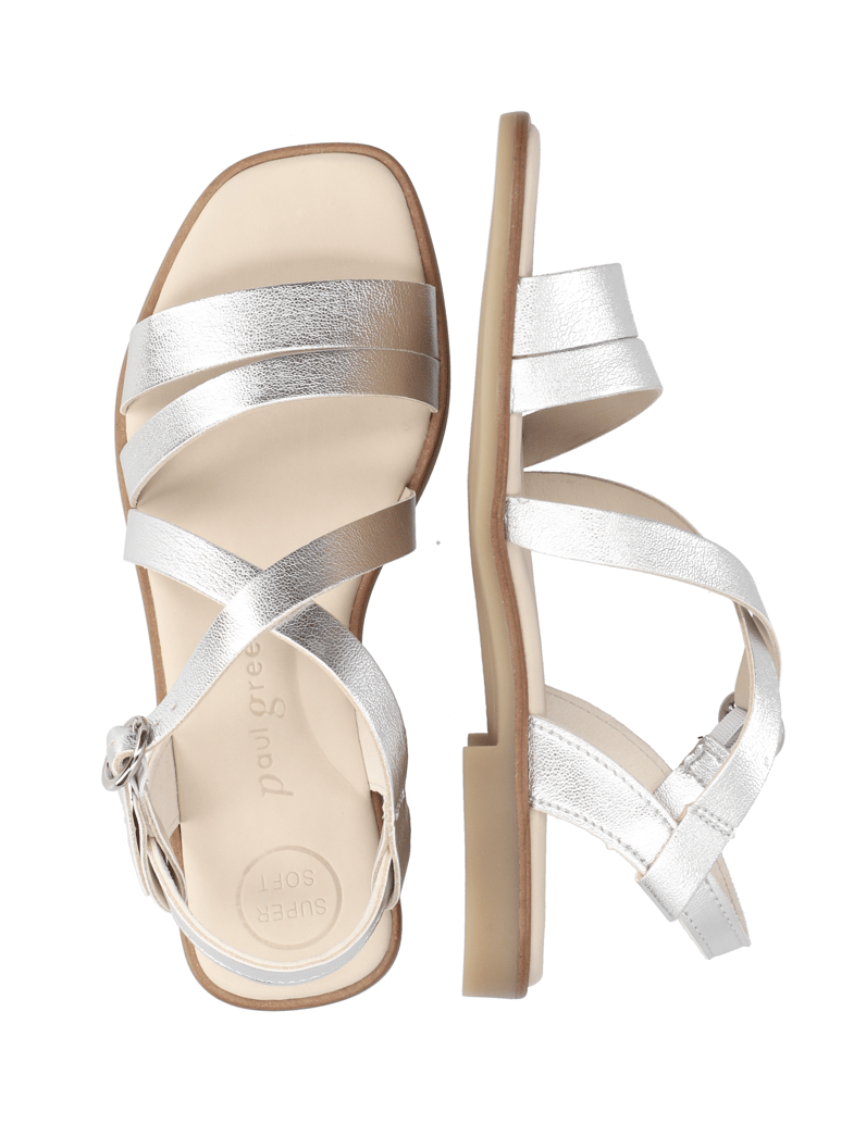 PAUL-GREEN-Glattleder-Sandale-silber