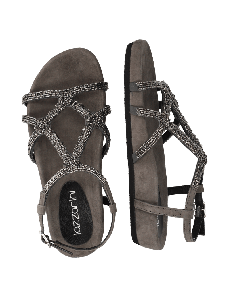 Lazzarini-Veloursleder-Sandale-grau